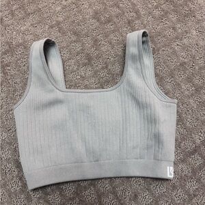 BuffBunny Light Gray Ribbed Sports Bra